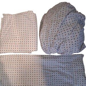 Ralph Lauren sheets Full Sized flat fitted 1 case white red blu polka dot cotton